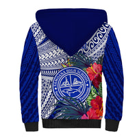 Personalised Samoana High School Sherpa Hoodie American Samoa Schools Polynesian Tropical Flowers LT14 - Polynesian Pride