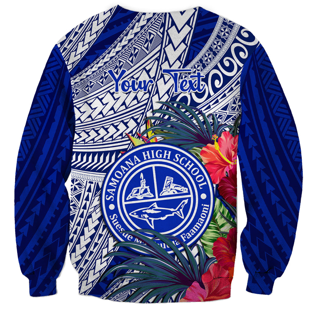 Personalised Samoana High School Sweatshirt American Samoa Schools Polynesian Tropical Flowers LT14 - Polynesian Pride