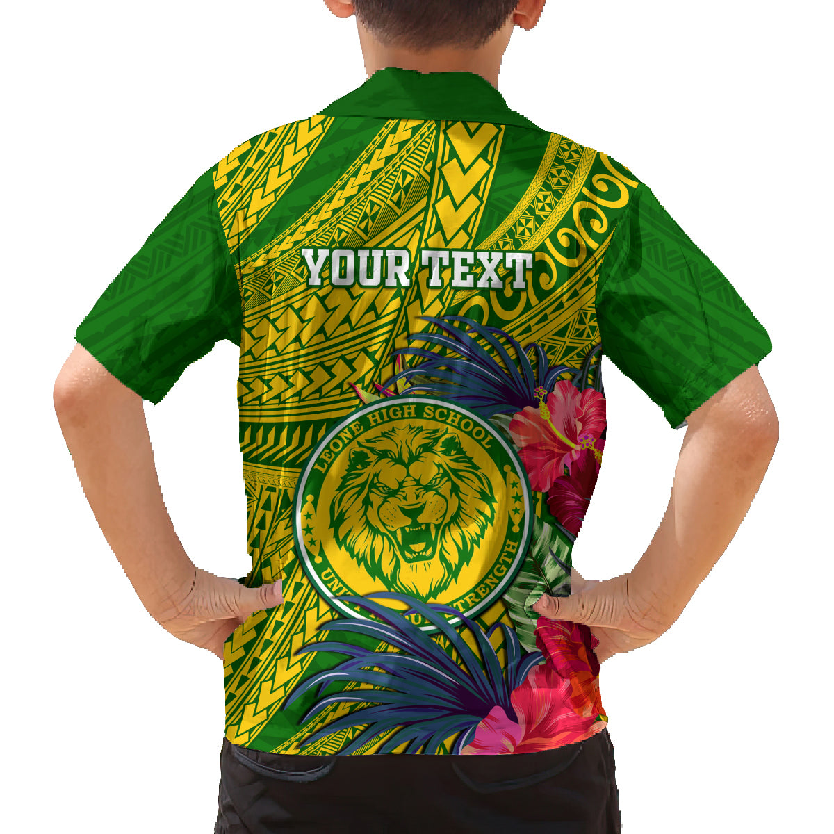 Personalised Leone High School Family Matching Tank Maxi Dress and Hawaiian Shirt American Samoa Schools Polynesian Tropical Flowers LT14 - Polynesian Pride