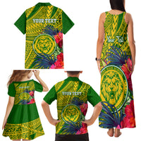 Personalised Leone High School Family Matching Tank Maxi Dress and Hawaiian Shirt American Samoa Schools Polynesian Tropical Flowers LT14 - Polynesian Pride