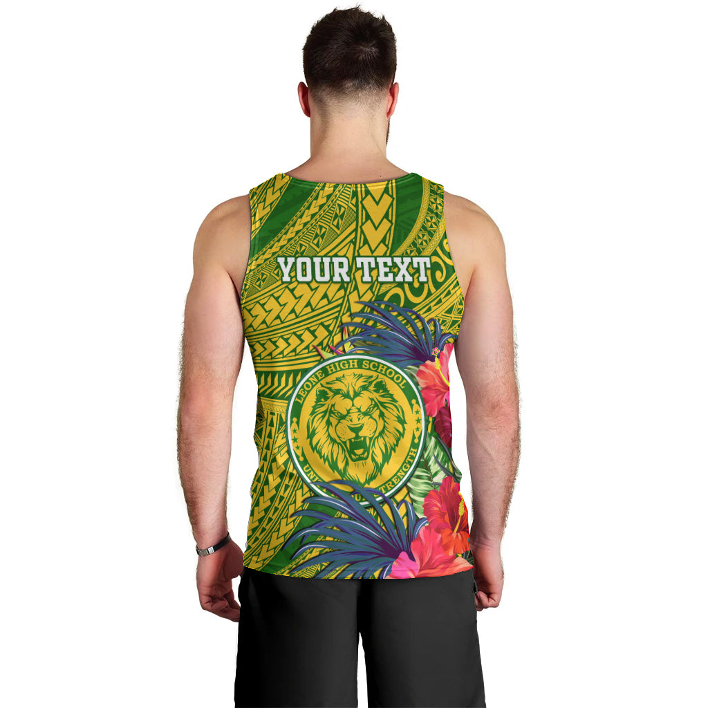 Personalised Leone High School Men Tank Top American Samoa Schools Polynesian Tropical Flowers LT14 - Polynesian Pride
