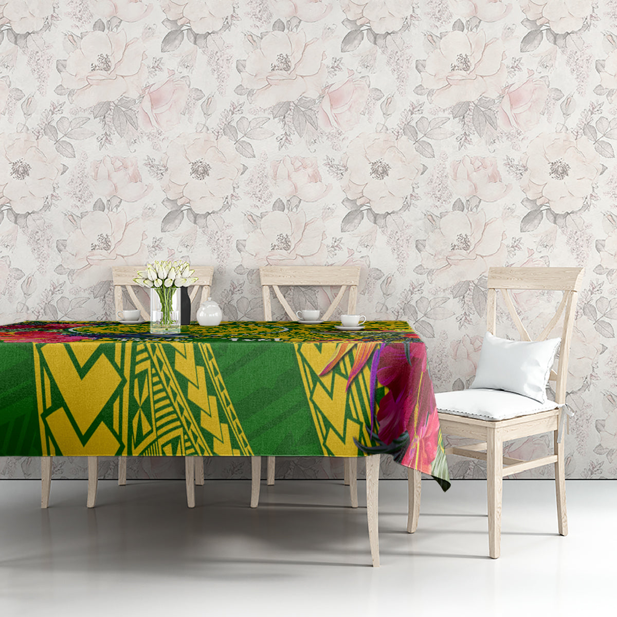 Personalised Leone High School Tablecloth American Samoa Schools Polynesian Tropical Flowers LT14 - Polynesian Pride