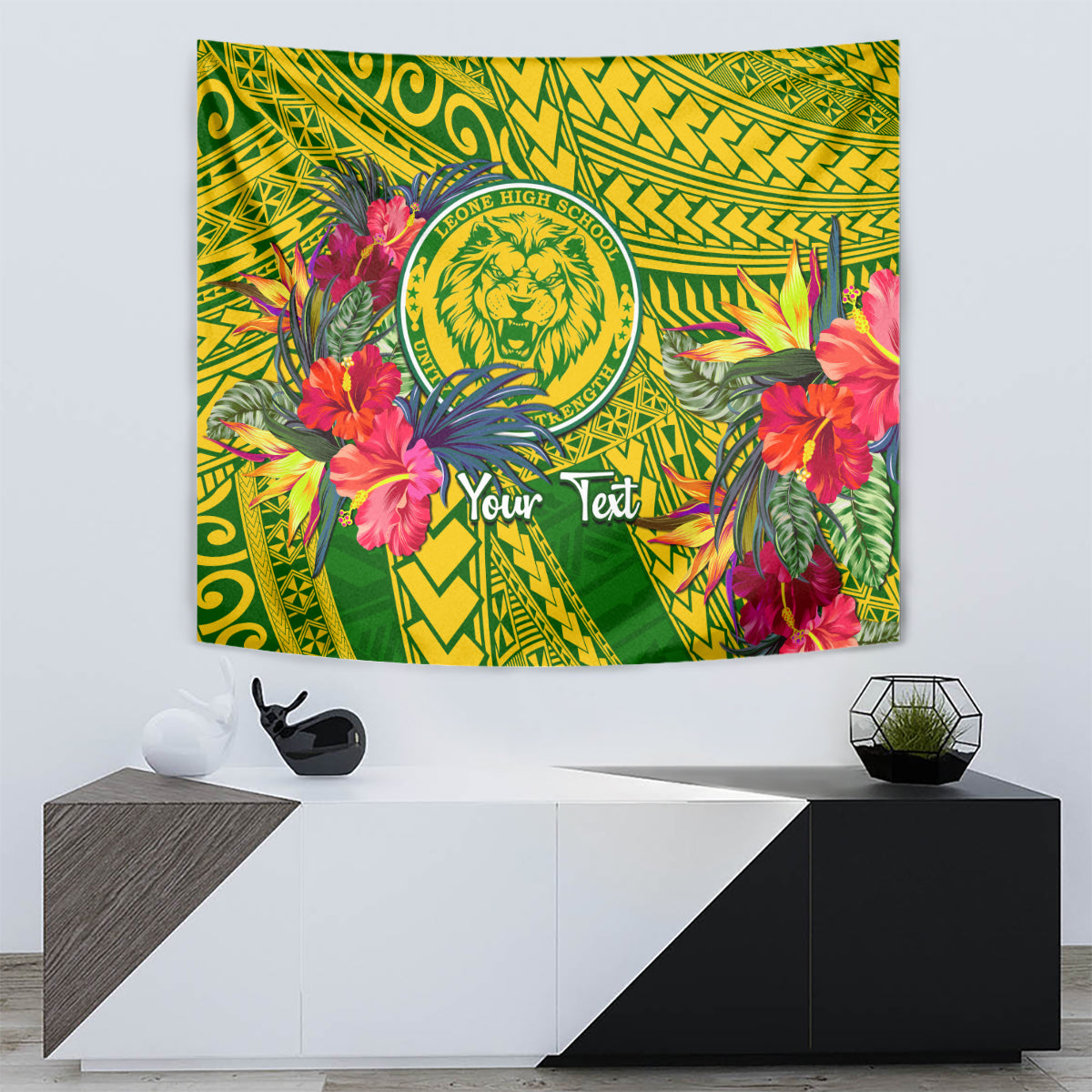 Personalised Leone High School Tapestry American Samoa Schools Polynesian Tropical Flowers LT14 - Polynesian Pride