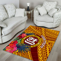 Personalised Tafuna High School Area Rug American Samoa Schools Polynesian Tropical Flowers LT14 - Polynesian Pride