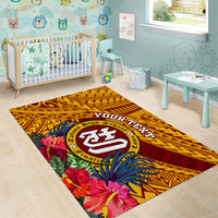 Personalised Tafuna High School Area Rug American Samoa Schools Polynesian Tropical Flowers LT14 - Polynesian Pride