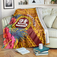 Personalised Tafuna High School Blanket American Samoa Schools Polynesian Tropical Flowers LT14 - Polynesian Pride