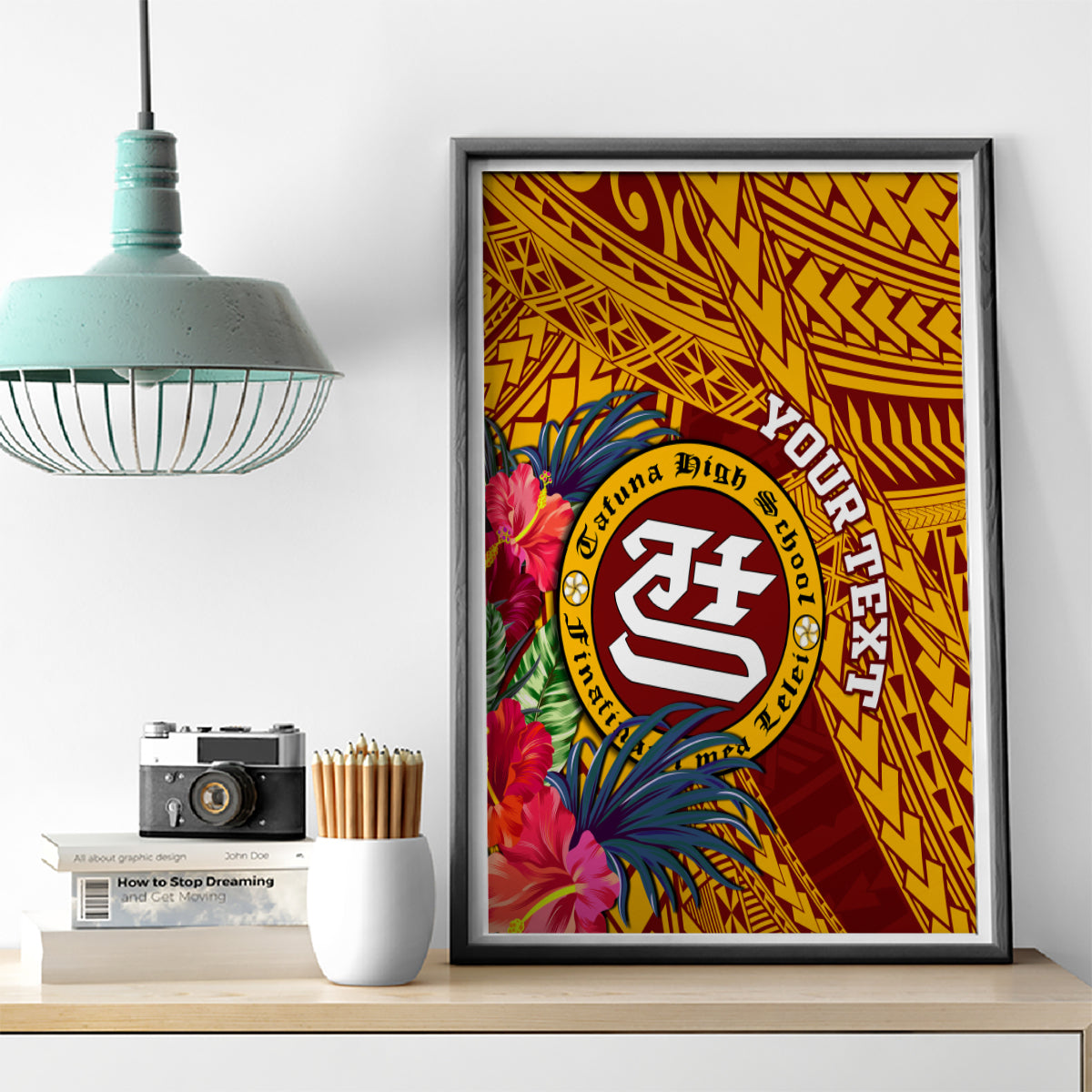 Personalised Tafuna High School Canvas Wall Art American Samoa Schools Polynesian Tropical Flowers LT14 - Polynesian Pride