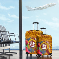 Personalised Tafuna High School Luggage Cover American Samoa Schools Polynesian Tropical Flowers LT14 - Polynesian Pride
