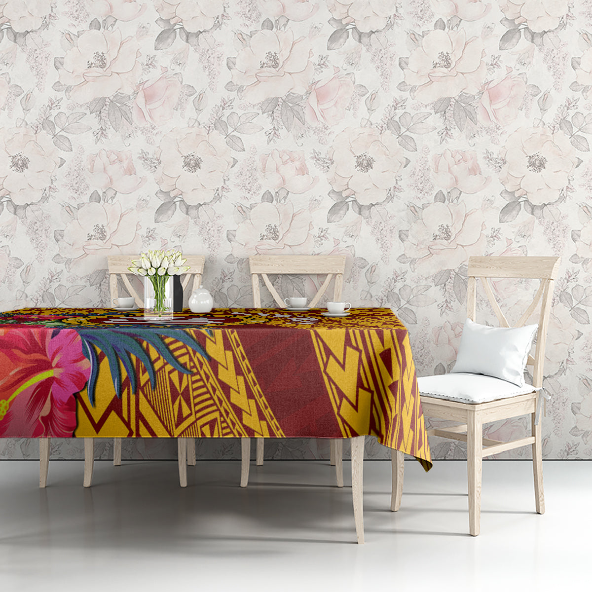 Personalised Tafuna High School Tablecloth American Samoa Schools Polynesian Tropical Flowers LT14 - Polynesian Pride