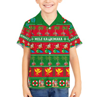 Personalised Hawaii Christmas Kid Hawaiian Shirt Mele Kalikimaka LT14 Kid Green - Polynesian Pride