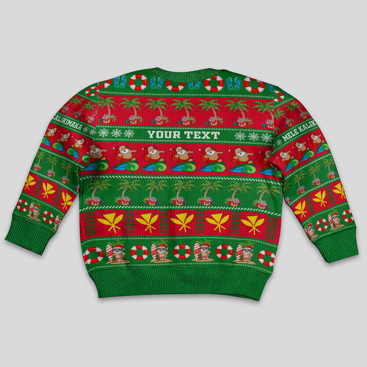 Personalised Hawaii Christmas Kid Ugly Christmas Sweater Mele Kalikimaka LT14 - Polynesian Pride