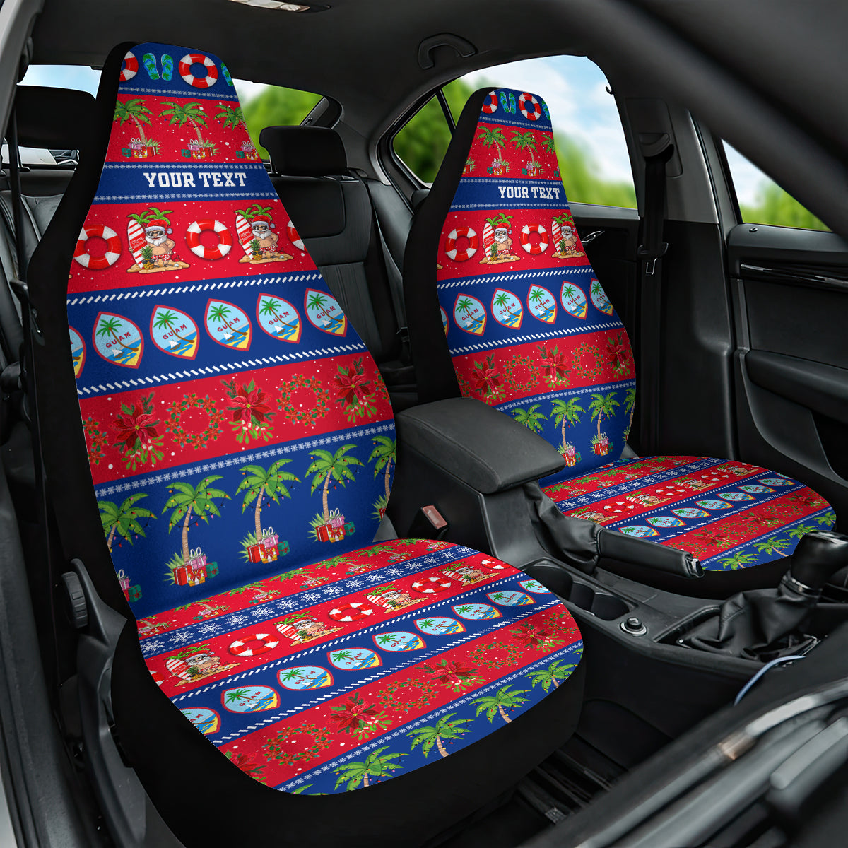 Personalised Guam Christmas Car Seat Cover Felis Pasgua LT14 One Size Blue - Polynesian Pride