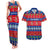 Personalised Guam Christmas Couples Matching Tank Maxi Dress and Hawaiian Shirt Felis Pasgua LT14 Blue - Polynesian Pride