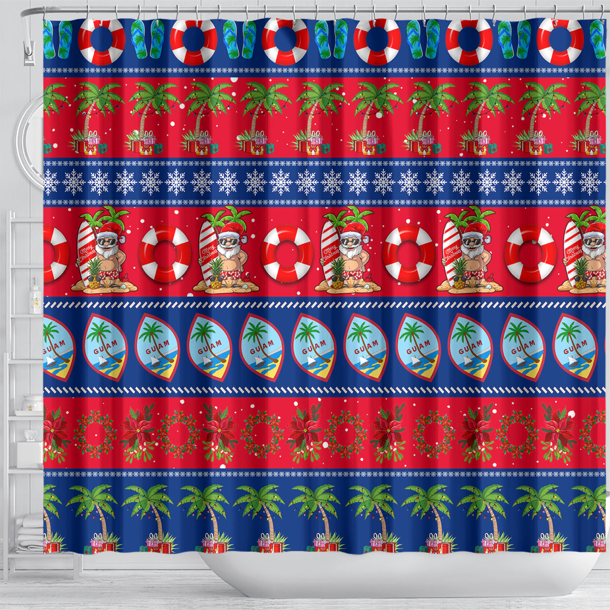 Guam Christmas Shower Curtain Felis Pasgua LT14 - Polynesian Pride
