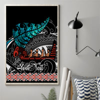Personalised New Zealand Waka Canvas Wall Art Aotearoa Maori Silver Fern Pattern LT14 - Polynesian Pride