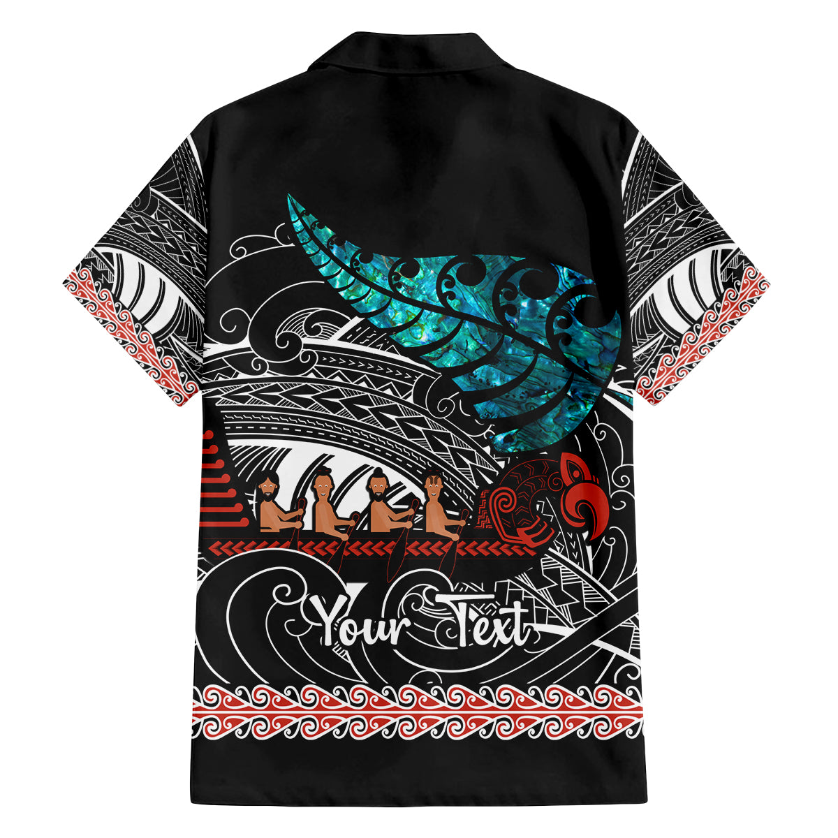 Personalised New Zealand Waka Family Matching Tank Maxi Dress and Hawaiian Shirt Aotearoa Maori Silver Fern Pattern LT14 - Polynesian Pride