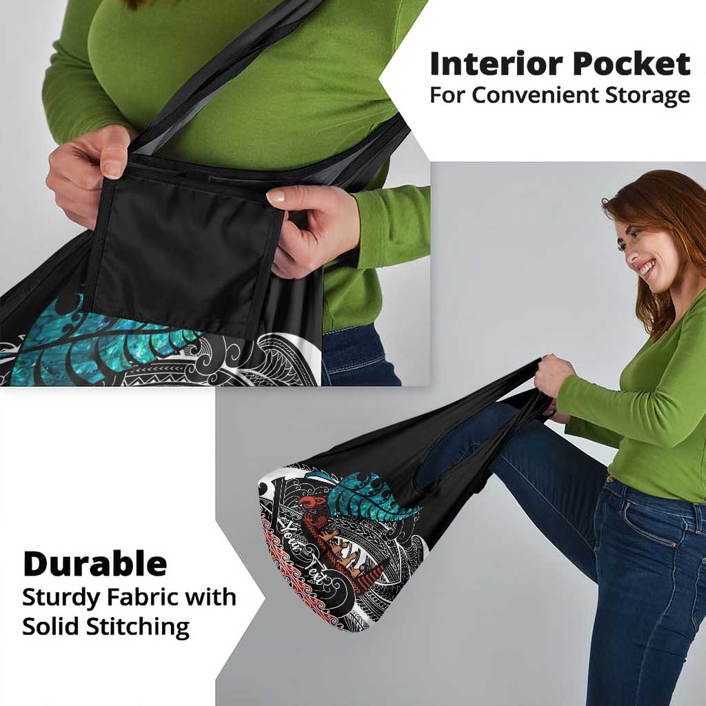 Personalised New Zealand Waka Grocery Bag Aotearoa Maori Silver Fern Pattern