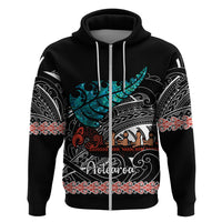 Personalised New Zealand Waka Hoodie Aotearoa Maori Silver Fern Pattern LT14 - Polynesian Pride