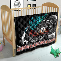 Personalised New Zealand Waka Quilt Aotearoa Maori Silver Fern Pattern LT14 - Polynesian Pride