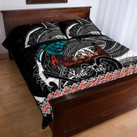 Personalised New Zealand Waka Quilt Bed Set Aotearoa Maori Silver Fern Pattern LT14 - Polynesian Pride