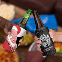 Toitu Te Tiriti Me Te Whakaputanga 4 in 1 Can Cooler Tumbler Maori Wahaika With Haka Face