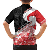 Toitu Te Tiriti Me Te Whakaputanga Family Matching Tank Maxi Dress and Hawaiian Shirt Maori Wahaika With Haka Face LT14 - Polynesian Pride