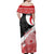 Toitu Te Tiriti Me Te Whakaputanga Off Shoulder Maxi Dress Maori Wahaika With Haka Face