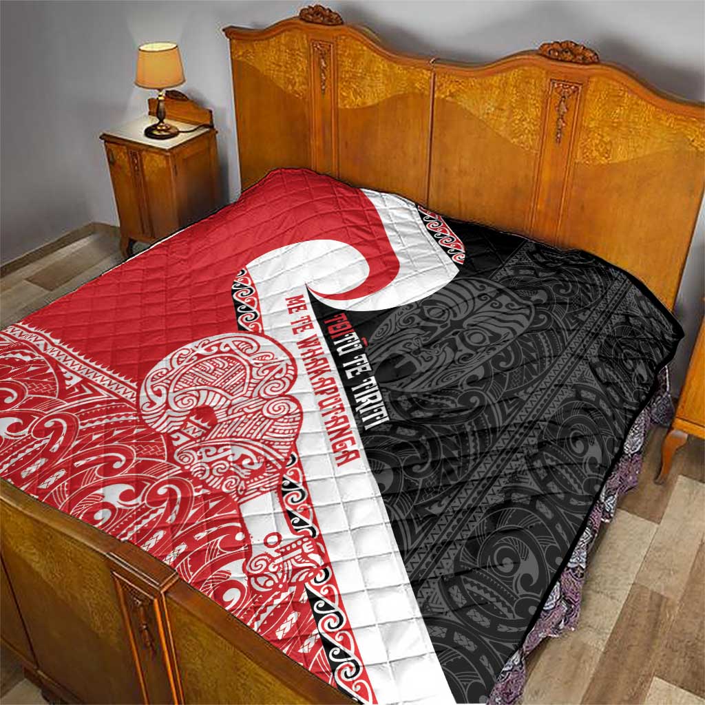 Toitu Te Tiriti Me Te Whakaputanga Quilt Maori Wahaika With Haka Face