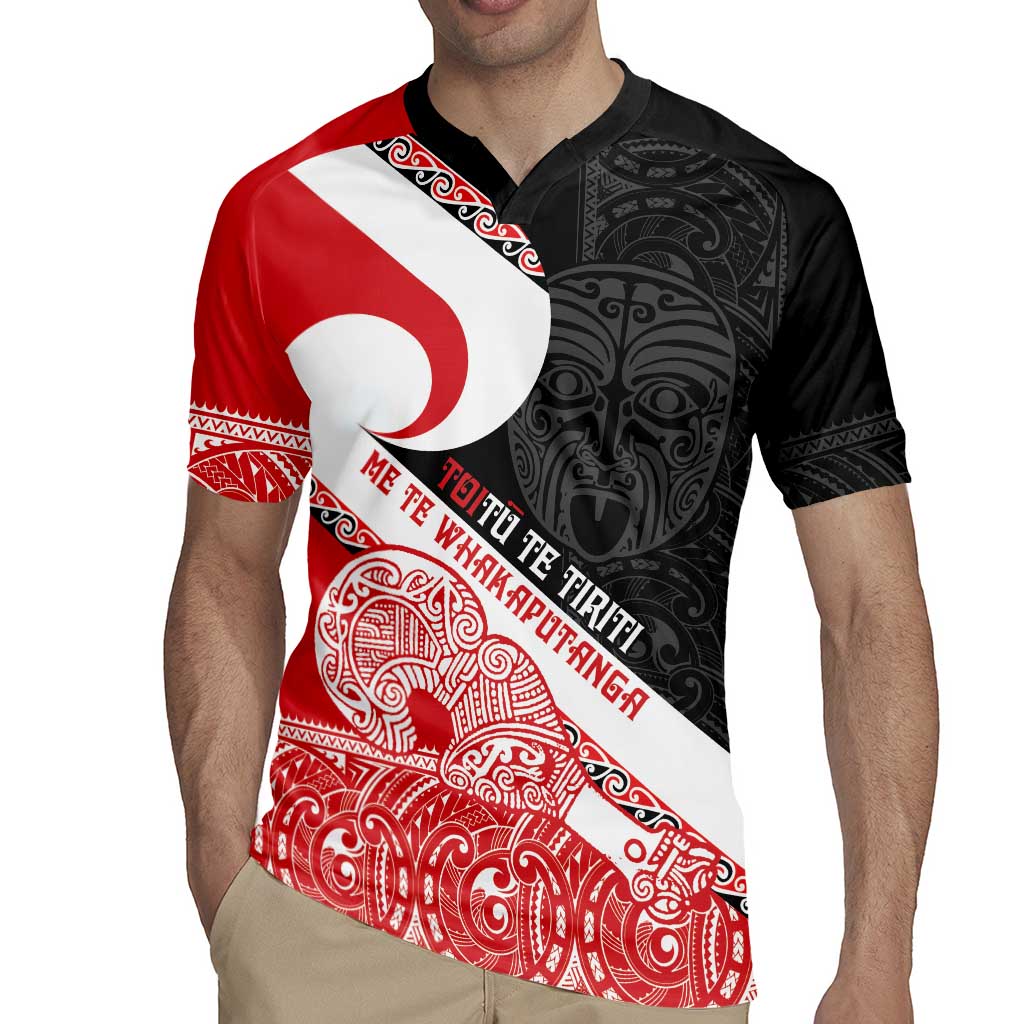 Toitu Te Tiriti Me Te Whakaputanga Rugby Jersey Maori Wahaika With Haka Face