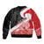 Toitu Te Tiriti Me Te Whakaputanga Sleeve Zip Bomber Jacket Maori Wahaika With Haka Face