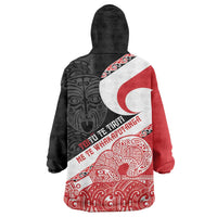 Toitu Te Tiriti Me Te Whakaputanga Wearable Blanket Hoodie Maori Wahaika With Haka Face