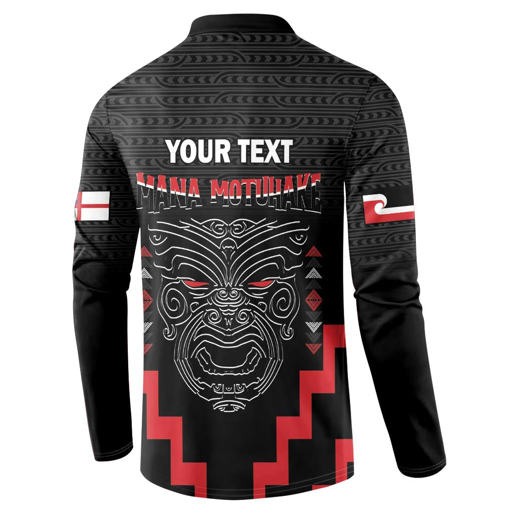 Personalised Toitu Te Tiriti Mana Maori Motuhake Button Sweatshirt Aotearoa Haka Face Mix Poutama Art