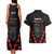 Personalised Toitu Te Tiriti Mana Maori Motuhake Couples Matching Tank Maxi Dress and Hawaiian Shirt Aotearoa Haka Face Mix Poutama Art