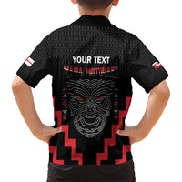 Personalised Toitu Te Tiriti Mana Maori Motuhake Family Matching Tank Maxi Dress and Hawaiian Shirt Aotearoa Haka Face Mix Poutama Art LT14 - Polynesian Pride