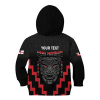Personalised Toitu Te Tiriti Mana Maori Motuhake Kid Hoodie Aotearoa Haka Face Mix Poutama Art