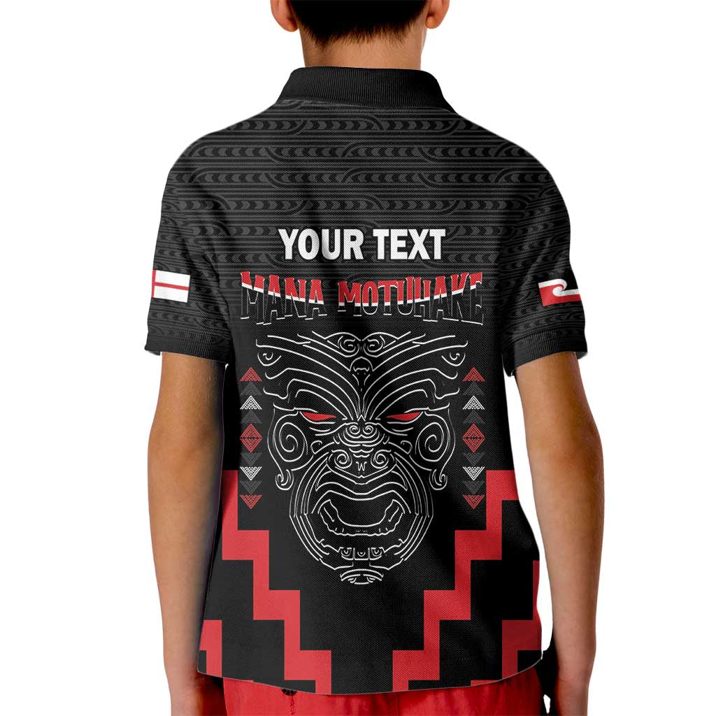 Personalised Toitu Te Tiriti Mana Maori Motuhake Kid Polo Shirt Aotearoa Haka Face Mix Poutama Art