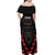 Personalised Toitu Te Tiriti Mana Maori Motuhake Off Shoulder Maxi Dress Aotearoa Haka Face Mix Poutama Art