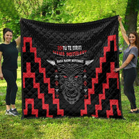 Personalised Toitu Te Tiriti Mana Maori Motuhake Quilt Aotearoa Haka Face Mix Poutama Art