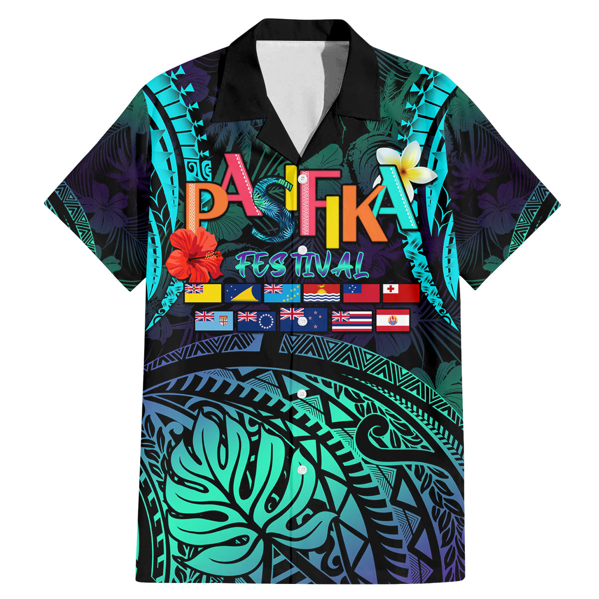 Personalised Pasifika Festival Auckland Family Matching Mermaid Dress and Hawaiian Shirt 2024 Pacific Islands Polynesian Pattern LT14 Dad's Shirt - Short Sleeve Purple - Polynesian Pride