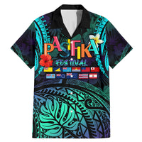 Personalised Pasifika Festival Auckland Family Matching Mermaid Dress and Hawaiian Shirt 2024 Pacific Islands Polynesian Pattern LT14 Dad's Shirt - Short Sleeve Purple - Polynesian Pride