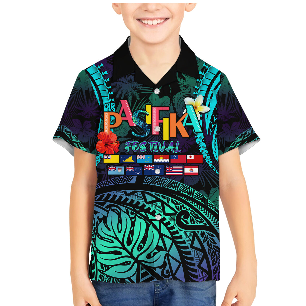 Personalised Pasifika Festival Auckland Family Matching Mermaid Dress and Hawaiian Shirt 2024 Pacific Islands Polynesian Pattern LT14 Son's Shirt Purple - Polynesian Pride