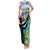 Personalised Honolulu Aloha Hawaii Family Matching Tank Maxi Dress and Hawaiian Shirt Tropical Leaves With Hula Girl LT14 Mom's Dress Blue - Polynesian Pride