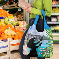 Personalised Honolulu Aloha Hawaii Grocery Bag Tropical Leaves With Hula Girl