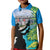Personalised Honolulu Aloha Hawaii Kid Polo Shirt Tropical Leaves With Hula Girl LT14 Kid Blue - Polynesian Pride