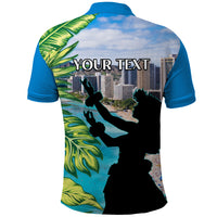 Personalised Honolulu Aloha Hawaii Polo Shirt Tropical Leaves With Hula Girl LT14 - Polynesian Pride