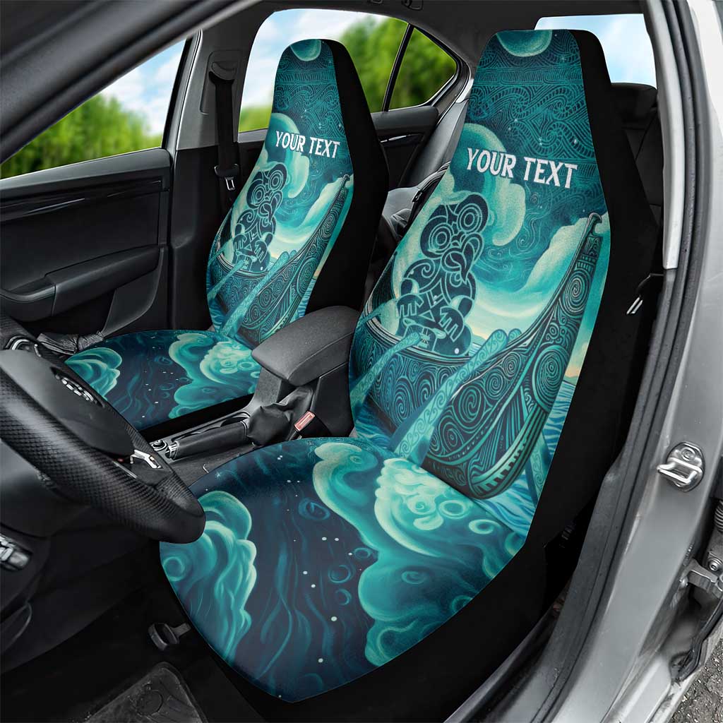 Personalised New Zealand Waitangi Day Car Seat Cover Hei Tiki With Maori Waka - Whakarare Pattern