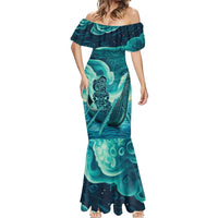 Personalised New Zealand Waitangi Day Mermaid Dress Hei Tiki With Maori Waka - Whakarare Pattern