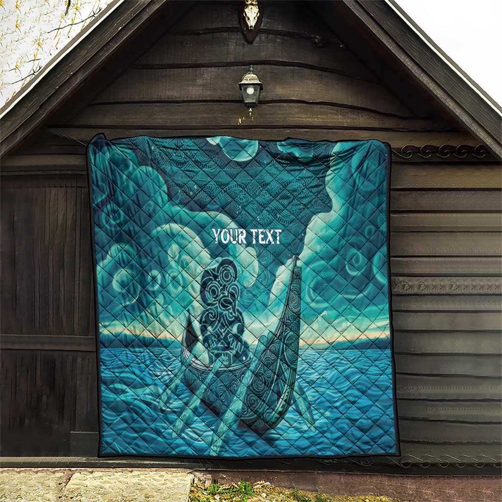 Personalised New Zealand Waitangi Day Quilt Hei Tiki With Maori Waka - Whakarare Pattern