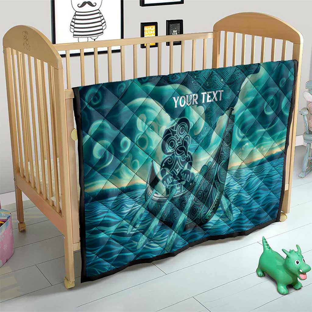 Personalised New Zealand Waitangi Day Quilt Hei Tiki With Maori Waka - Whakarare Pattern