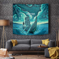 Personalised New Zealand Waitangi Day Tapestry Hei Tiki With Maori Waka - Whakarare Pattern